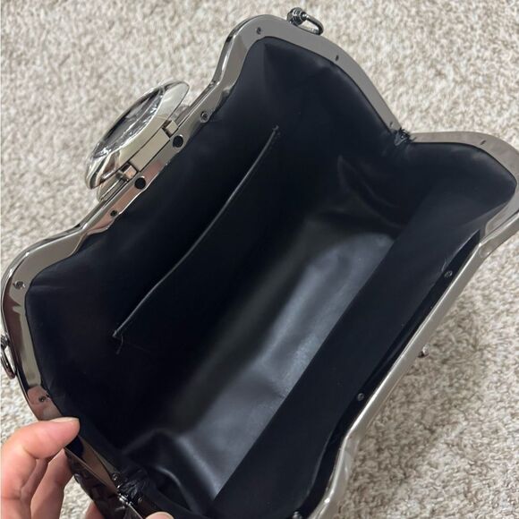 Genuine Woven Leather Handmade Custom Push Lock Metal Frame Handbag, Crossbody - Picture 16 of 16